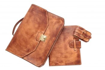 cartable en cuir, leather briefcase
