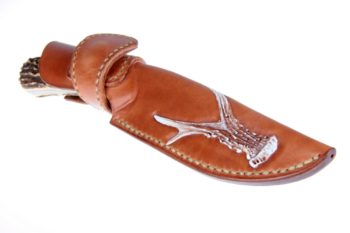 Leather sheath and deer antler – Image 2