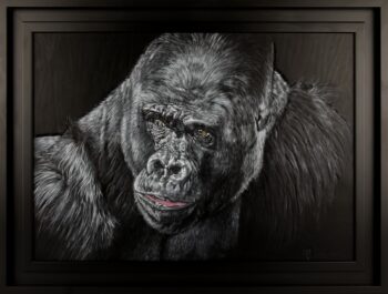 Tableau gorille, leather painting, gorilla