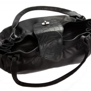 Sac en cuir de veau et croco