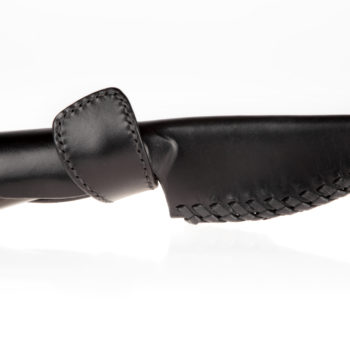 Leather knife sheath with braid