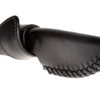 Leather knife sheath with braid