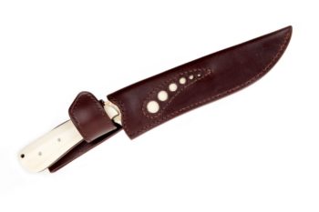 Etui cuir décor galuchat, leather sheath stingray skin decor