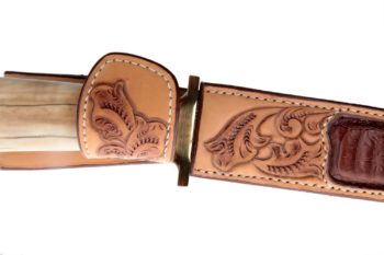 etui de couteau carving et patte d'autruche