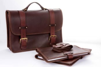 cartable en cuir, leather briefcase