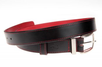 ceinture en cuir rouge et noire