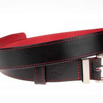 ceinture en cuir rouge et noire