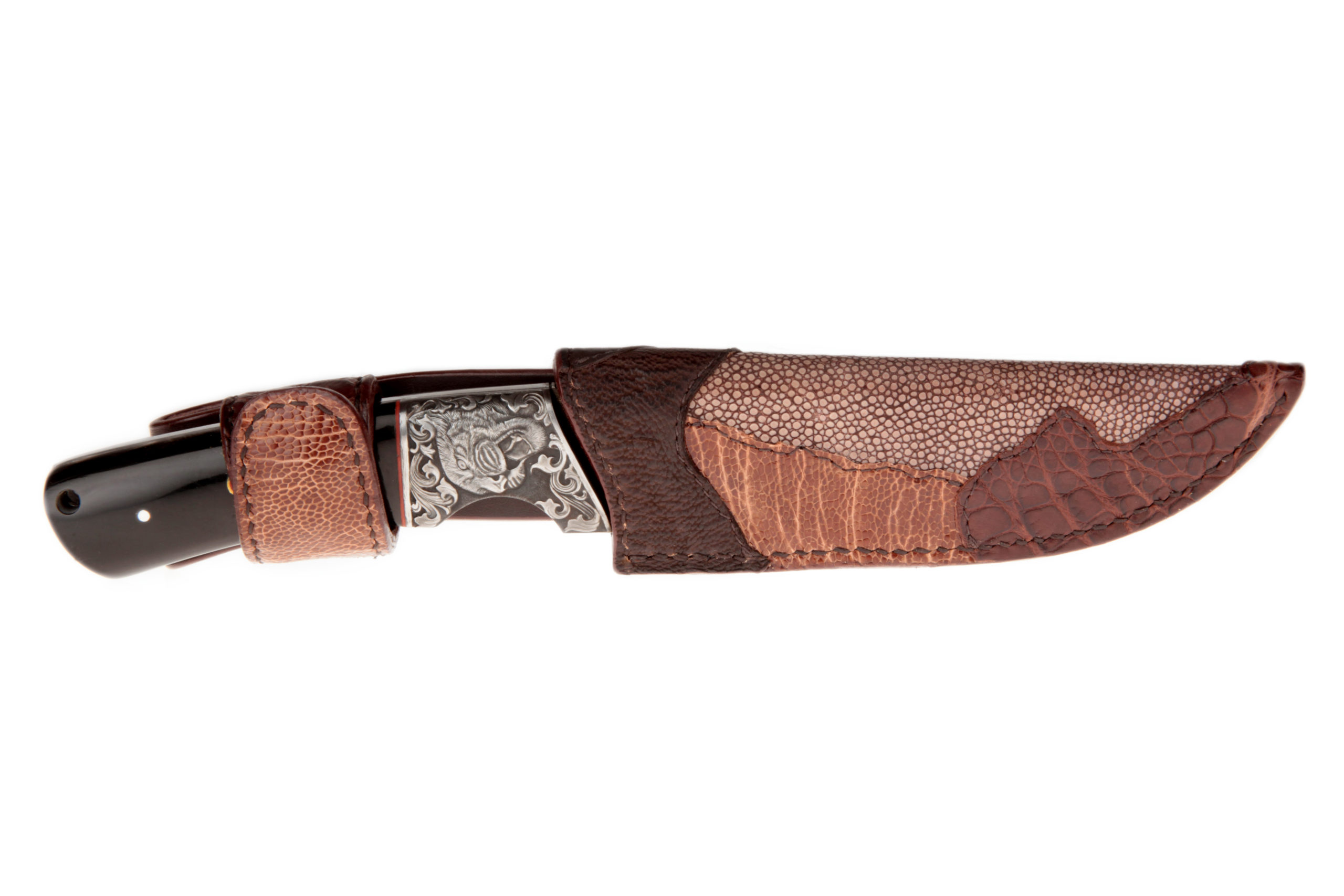 Etui couteau pliant - Maryline Lecourtier. Artisan du cuir