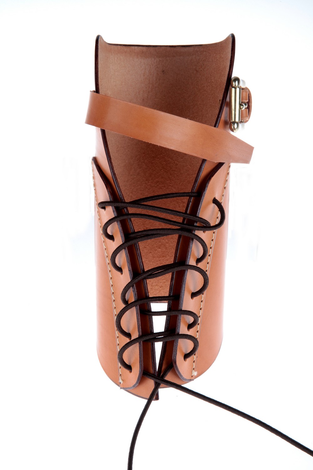 Protège-Bras en Cuir armguard pour tir à l'arc Brun/Noir Adulte